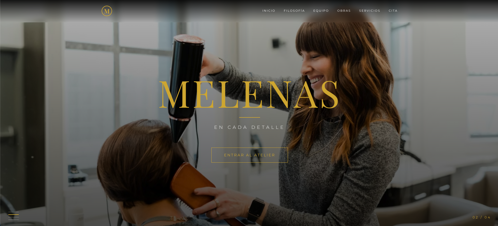 Captura del sitio de Melenas Hair